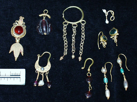 Collection of earrings from Ancient Cyprus